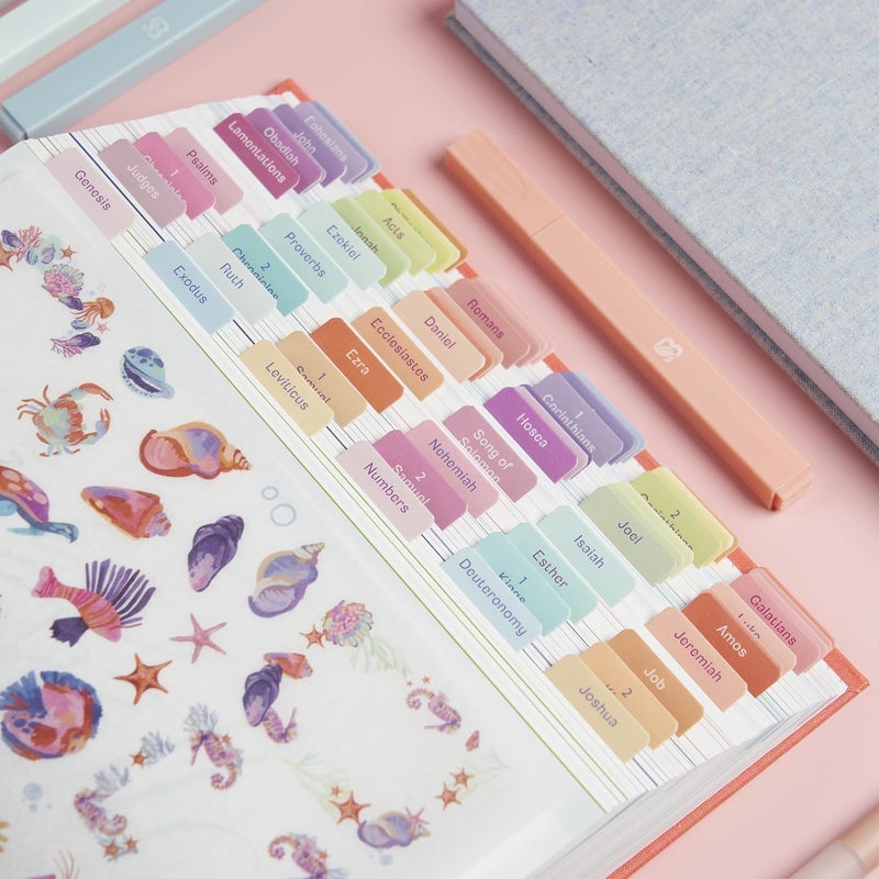 Believe - Bible Tabs with Stickers Included, Laminated Bible Tabs for Women and Men, Bible Accessories and Bible Study Supplies, Bible Book Tabs and Sticker Labels Designed for Bibles (Coral) - Image 5